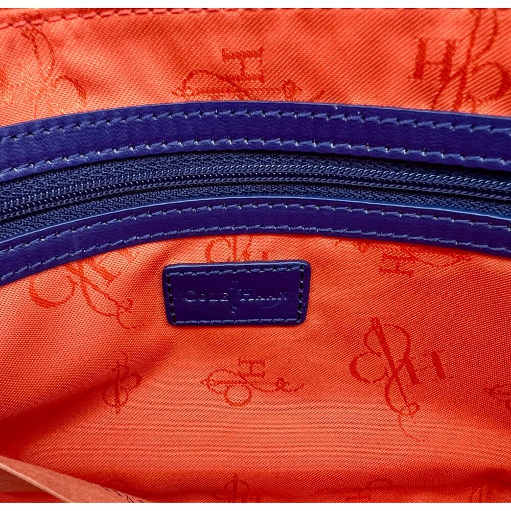 Cole Haan Izzie Clutch Prussian Blue Woven Leather Brynn Weave II NWT - Picture 8 of 10